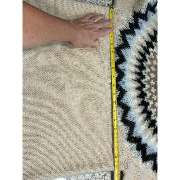 ASOS Beige Turtleneck Fair Isle Icelandic Mohair Blend Sweater Women’s Sz Small - Picture 7 of 10